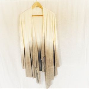 Barefoot Dreams white & gray cardigan size l/xl